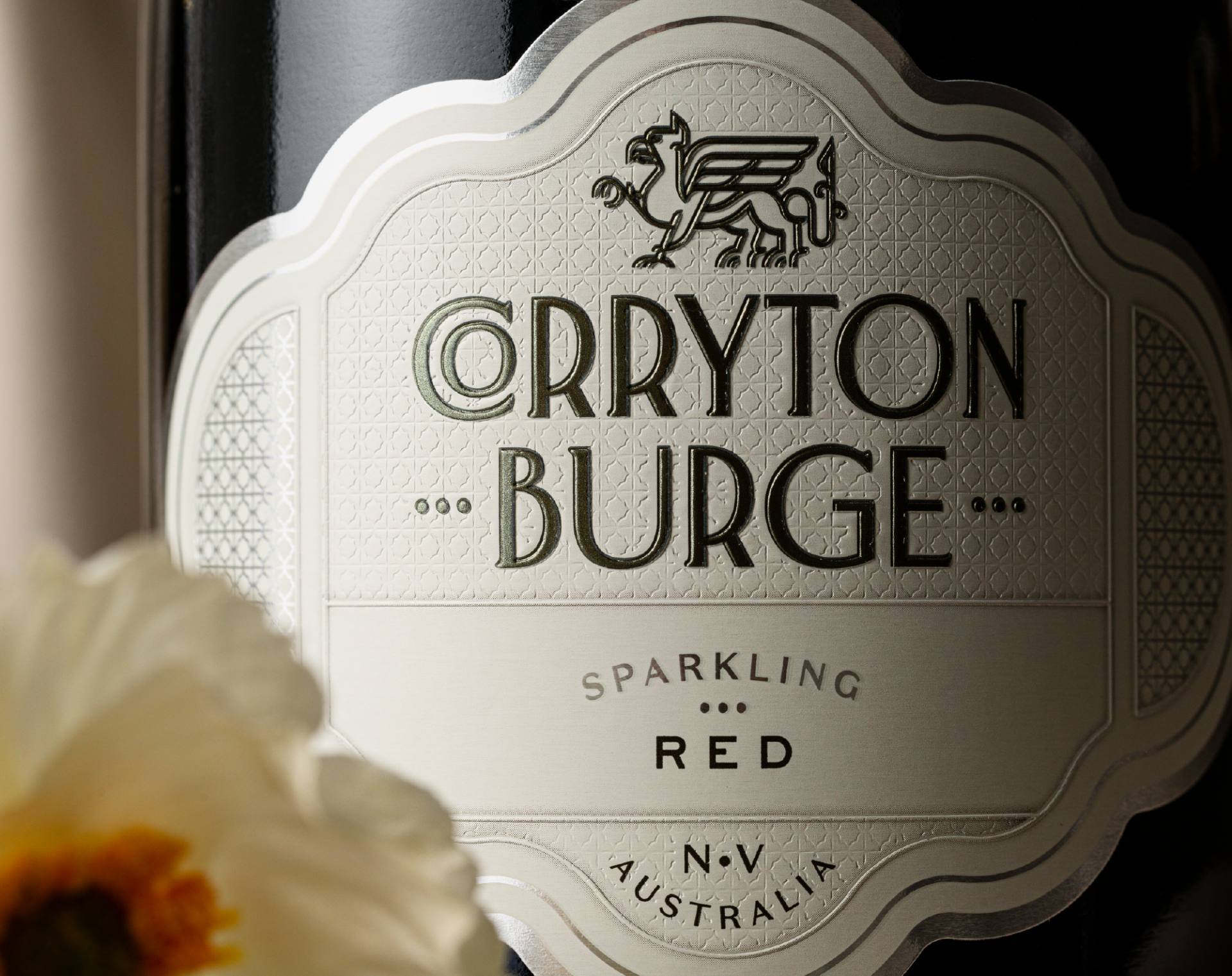 Corryton Burge Sparkling Red front label.